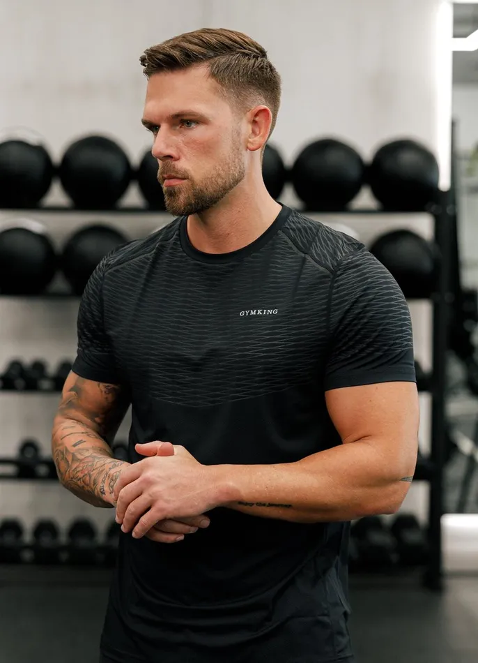 Gym King Gymwear Men Divergent Tee 8211 Black