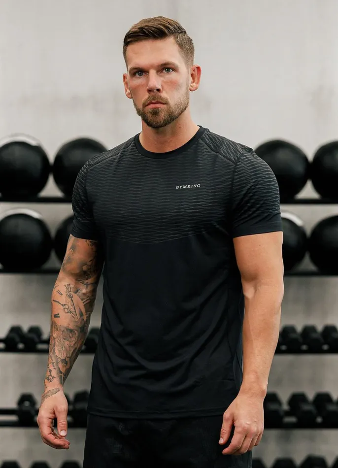 Gym King Gymwear Men Divergent Tee 8211 Black