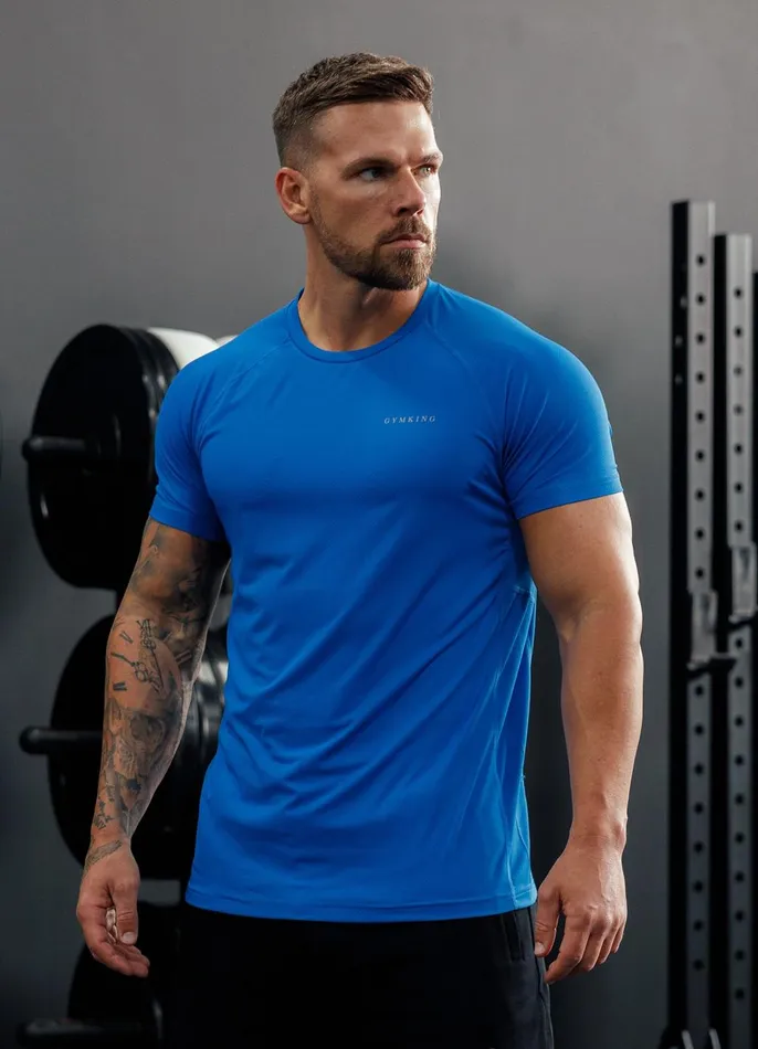Gym King Gymwear Men Energy Linear Tee 8211 Royal Blue