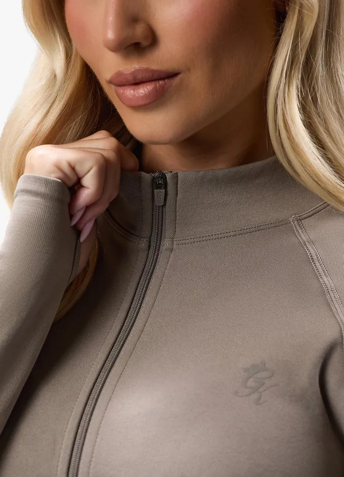 Gym King Gymwear Women Sculpt Seamless Full Zip 8211 Truffle