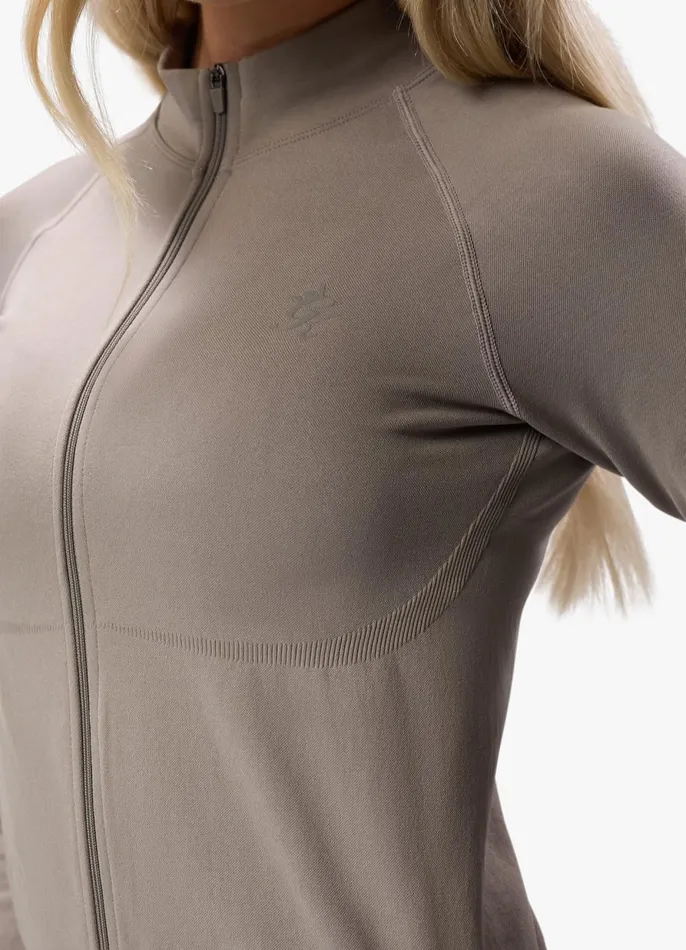 Gym King Gymwear Women Sculpt Seamless Full Zip 8211 Truffle