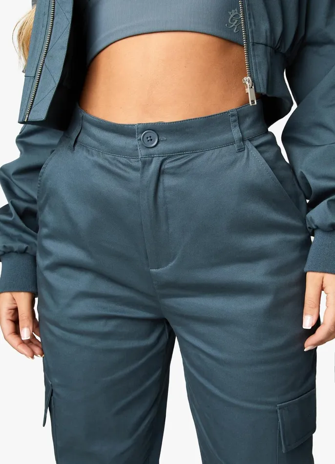 Gym King Joggers Women Woven Cargo Pant 8211 Storm Blue