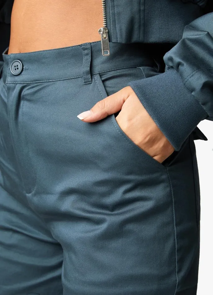 Gym King Joggers Women Woven Cargo Pant 8211 Storm Blue