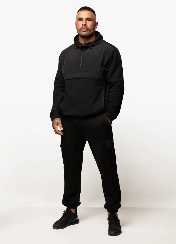 Gym King Outerwear Men Eclipse 14 Zip Overhead Jacket 8211 Black