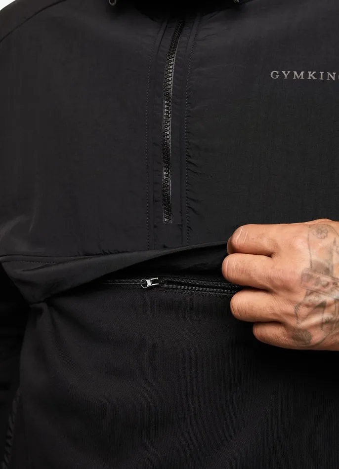 Gym King Outerwear Men Eclipse 14 Zip Overhead Jacket 8211 Black