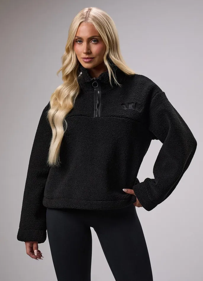 Gym King Outerwear Women GKW Sports Luxe 14 Zip Fleece 8211 Black