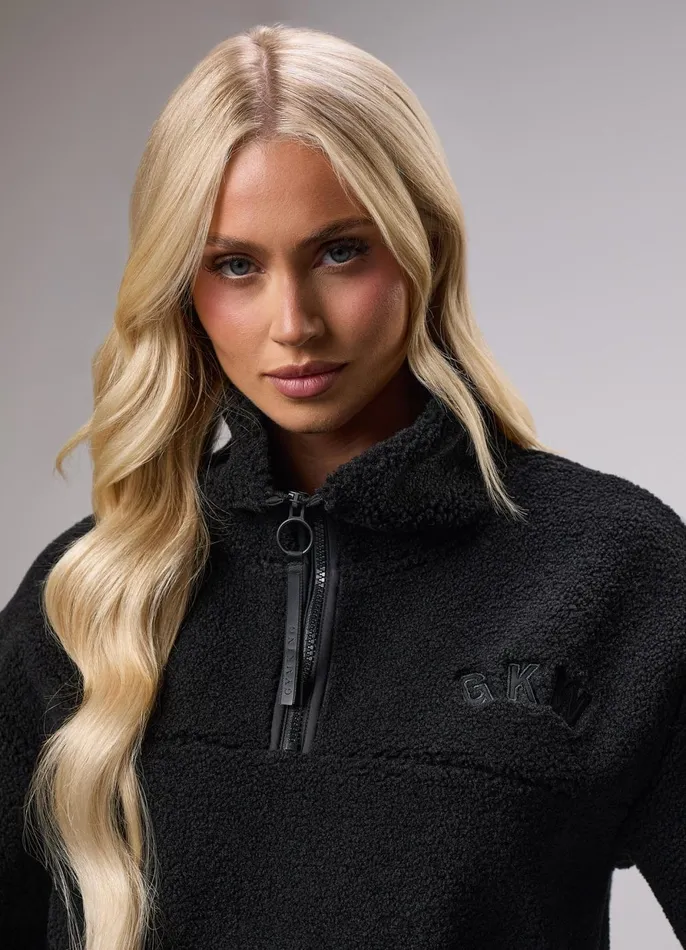 Gym King Outerwear Women GKW Sports Luxe 14 Zip Fleece 8211 Black