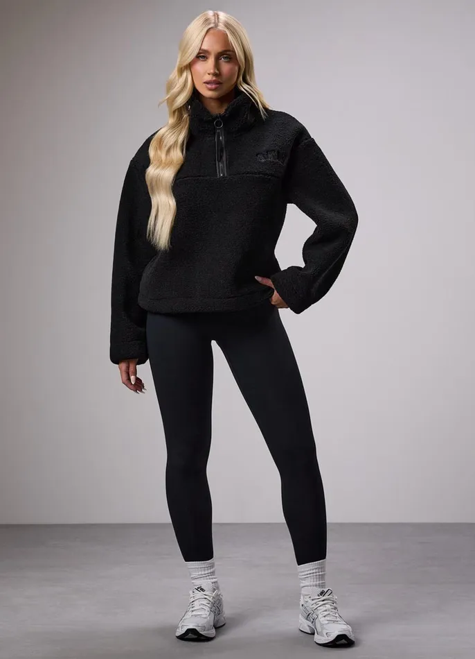 Gym King Outerwear Women GKW Sports Luxe 14 Zip Fleece 8211 Black