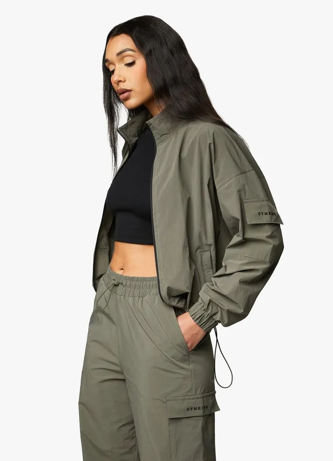 Gym King Outerwear Women Utility Woven Jacket 8211 Olive