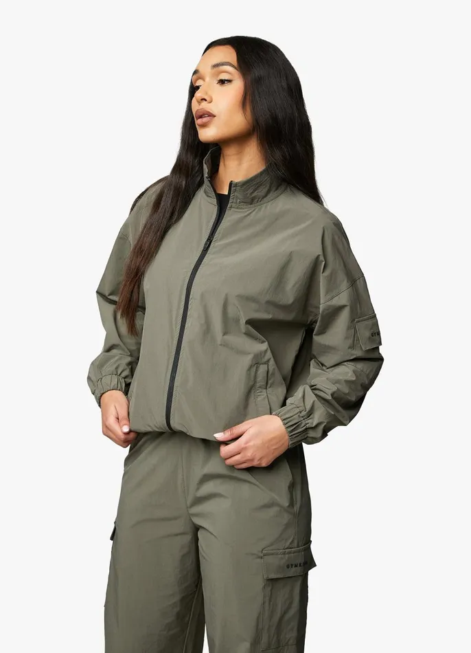 Gym King Outerwear Women Utility Woven Jacket 8211 Olive