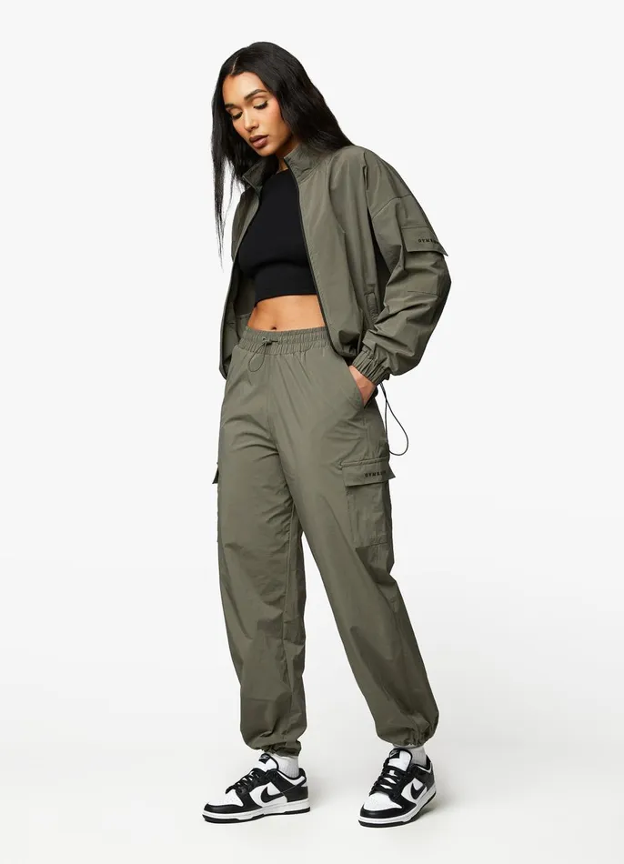 Gym King Outerwear Women Utility Woven Jacket 8211 Olive
