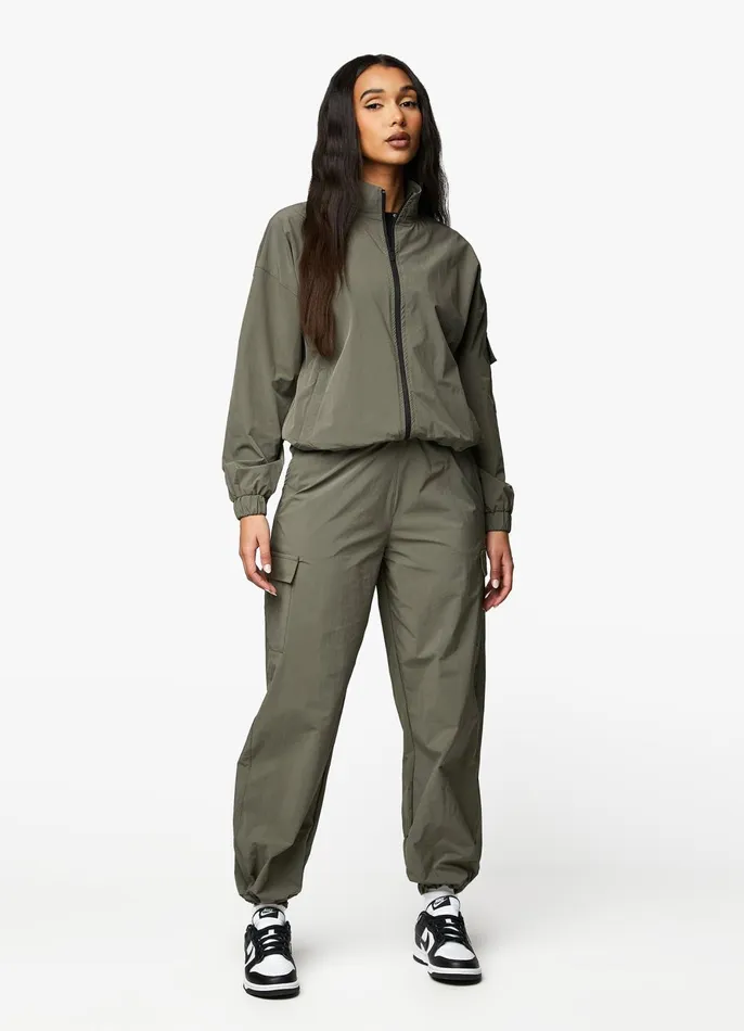 Gym King Outerwear Women Utility Woven Jacket 8211 Olive