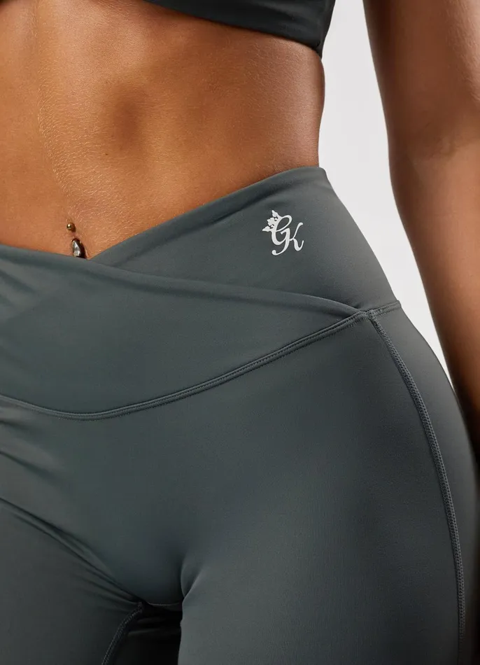 Gym King Shorts Women 365 45034 Wrap Over Short 8211 Green Smoke