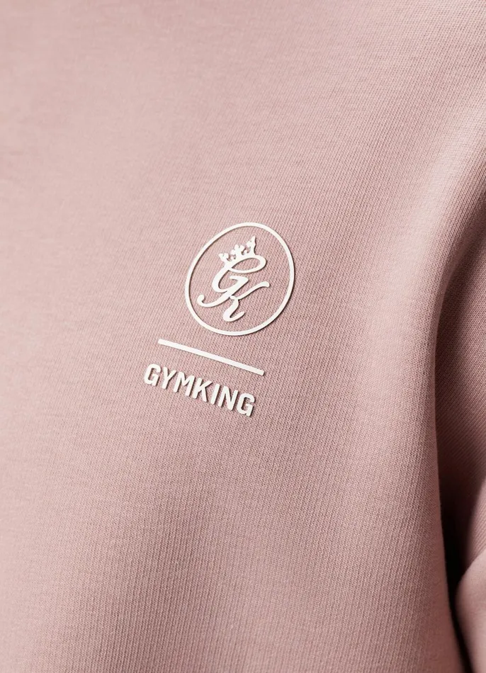 Gym King Sweatshirts and Hoodies Men Aventus Drop Shoulder Crew 8211 Dusky Pink