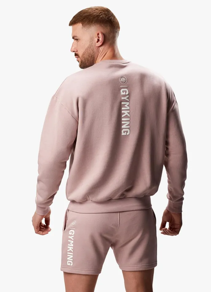 Gym King Sweatshirts and Hoodies Men Aventus Drop Shoulder Crew 8211 Dusky Pink