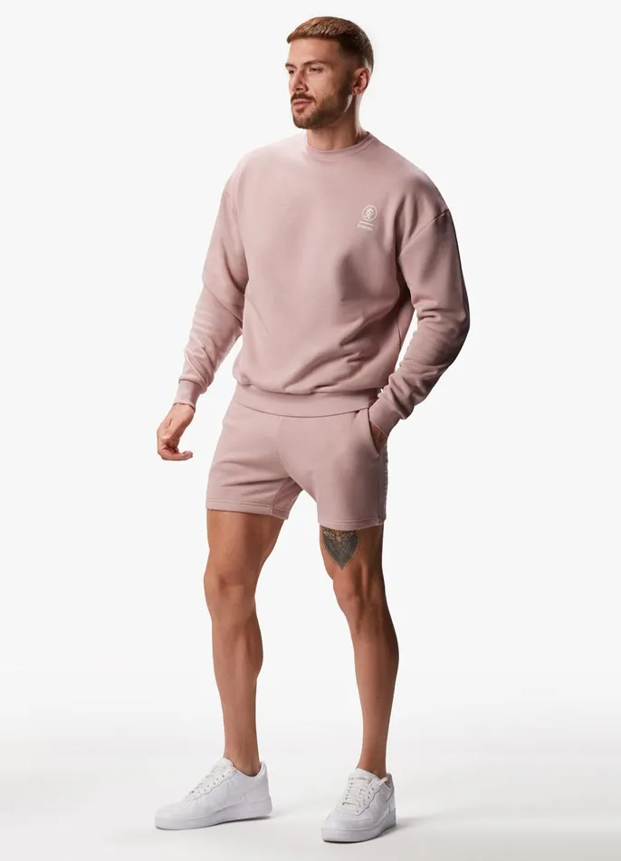 Gym King Sweatshirts and Hoodies Men Aventus Drop Shoulder Crew 8211 Dusky Pink