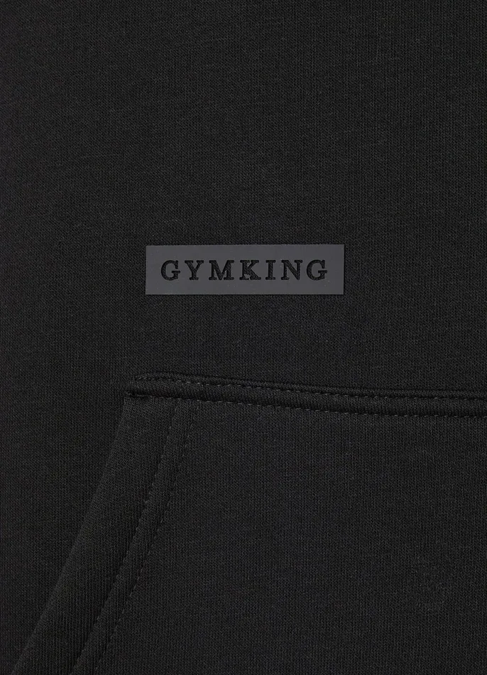 Gym King Sweatshirts and Hoodies Men Covert Linear Logo Hood 8211 Black