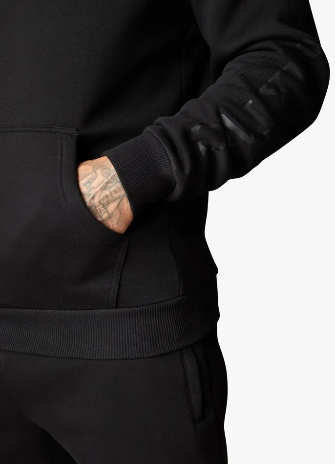 Gym King Sweatshirts and Hoodies Men Covert Linear Logo Hood 8211 Black