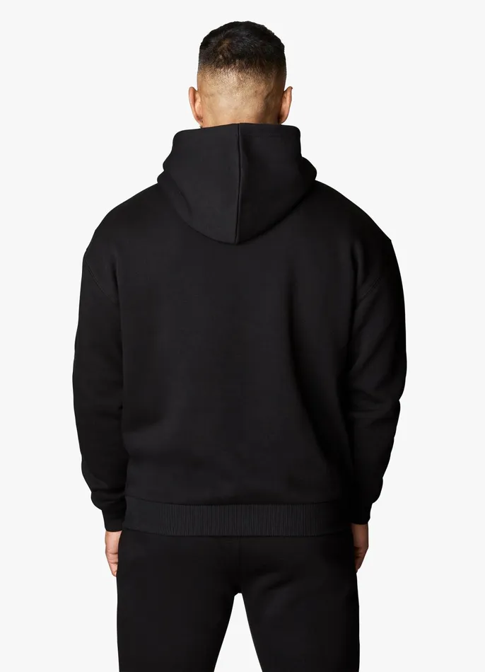 Gym King Sweatshirts and Hoodies Men Covert Linear Logo Hood 8211 Black