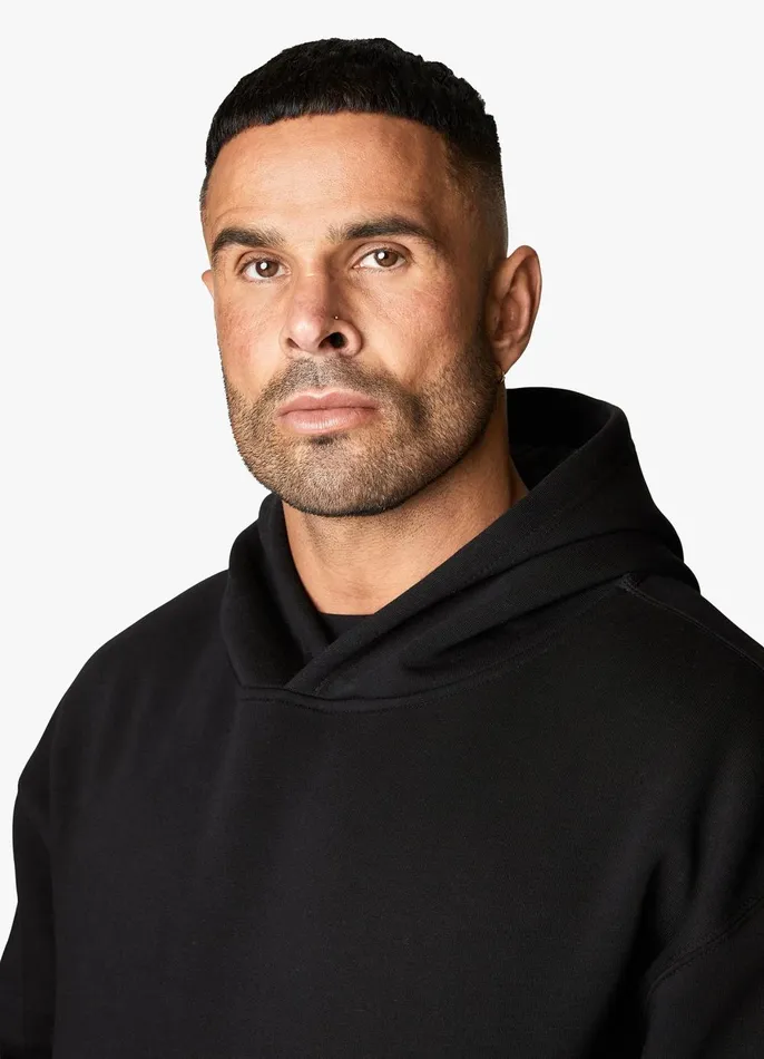 Gym King Sweatshirts and Hoodies Men Covert Linear Logo Hood 8211 Black
