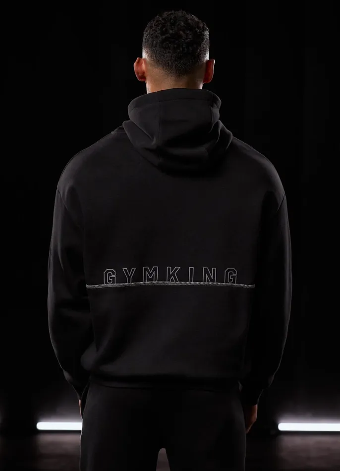 Gym King Sweatshirts and Hoodies Men Outline Print Hood 8211 Black
