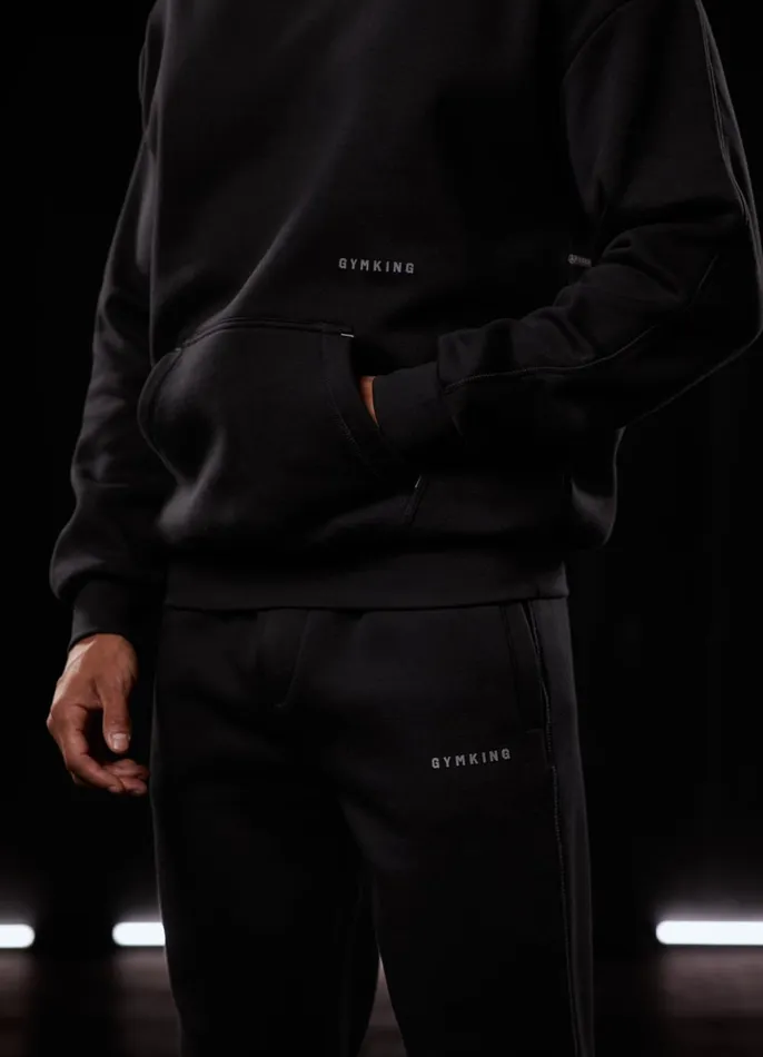 Gym King Sweatshirts and Hoodies Men Outline Print Hood 8211 Black