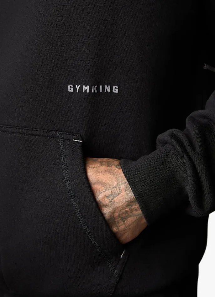 Gym King Sweatshirts and Hoodies Men Outline Print Hood 8211 Black