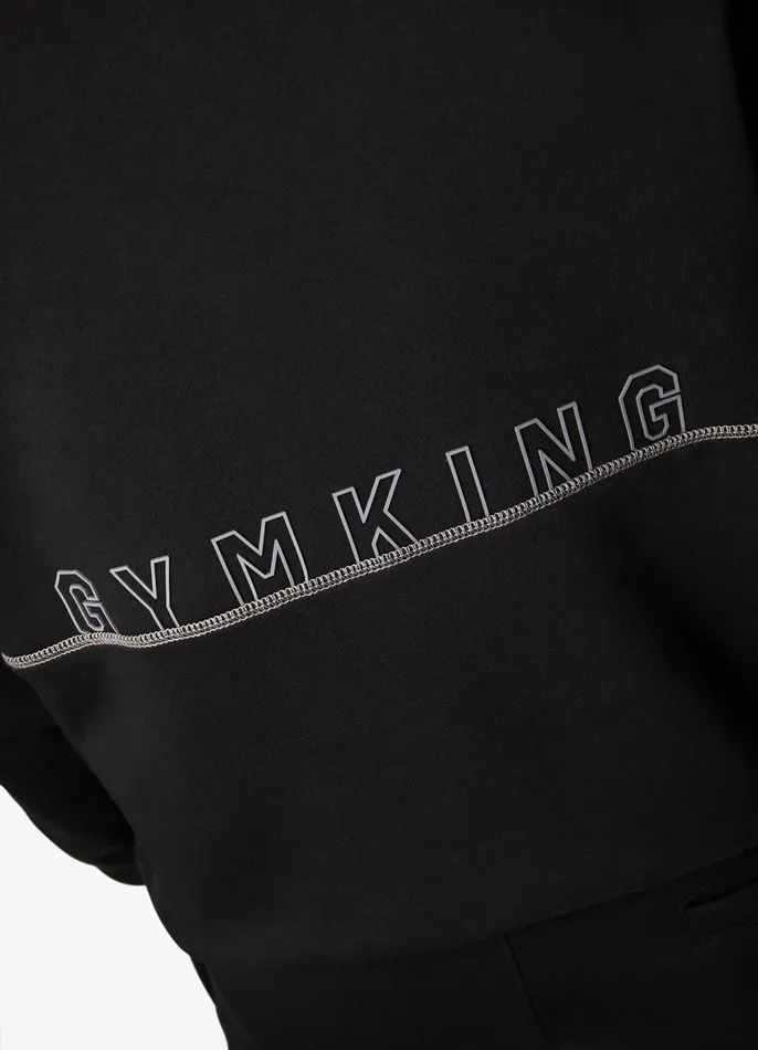 Gym King Sweatshirts and Hoodies Men Outline Print Hood 8211 Black
