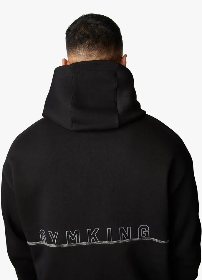Gym King Sweatshirts and Hoodies Men Outline Print Hood 8211 Black