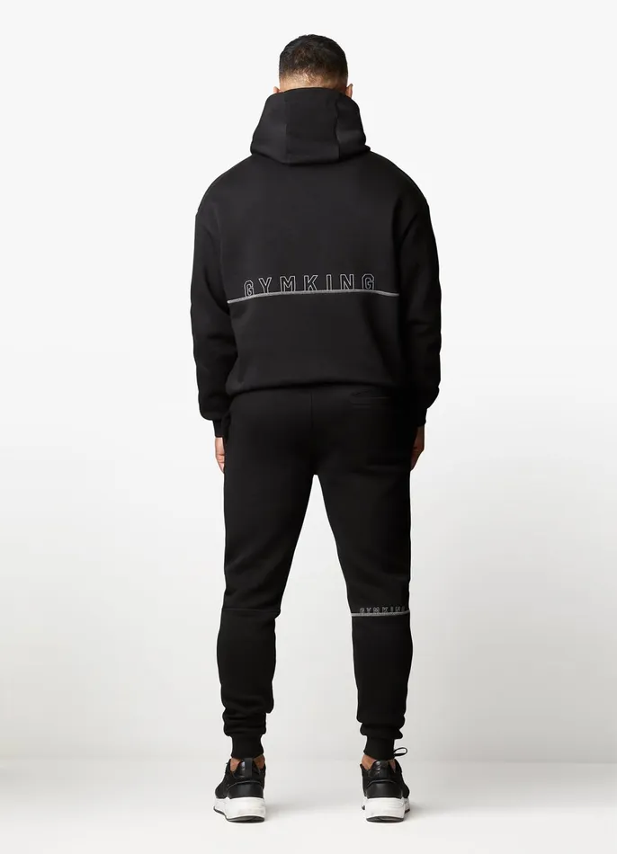 Gym King Sweatshirts and Hoodies Men Outline Print Hood 8211 Black