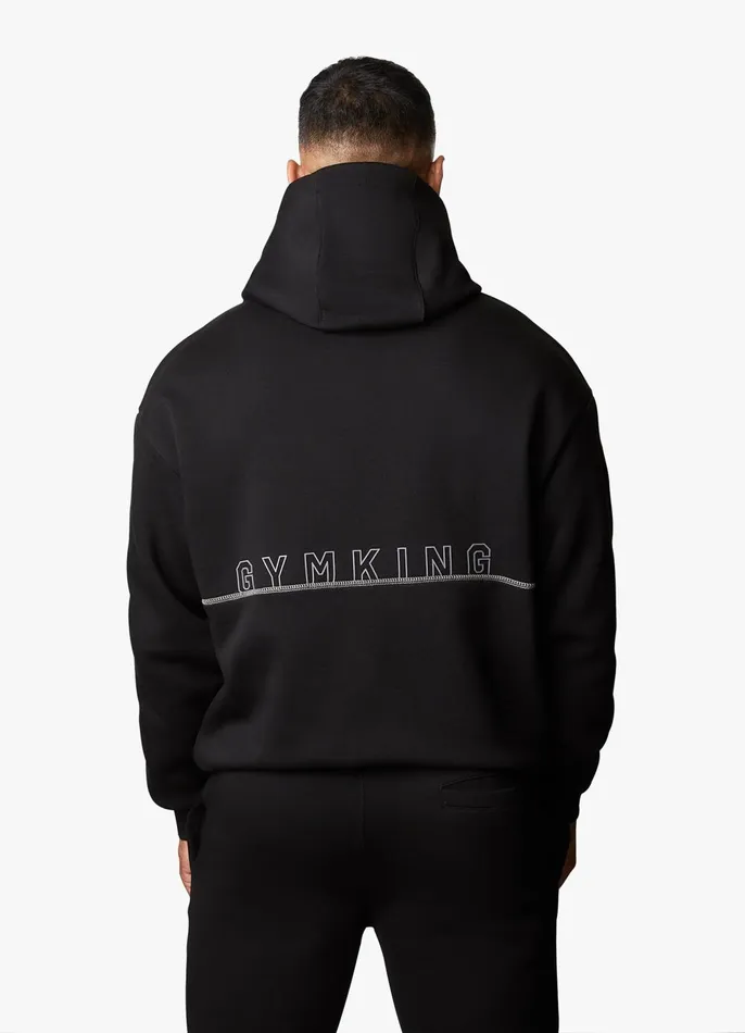Gym King Sweatshirts and Hoodies Men Outline Print Hood 8211 Black