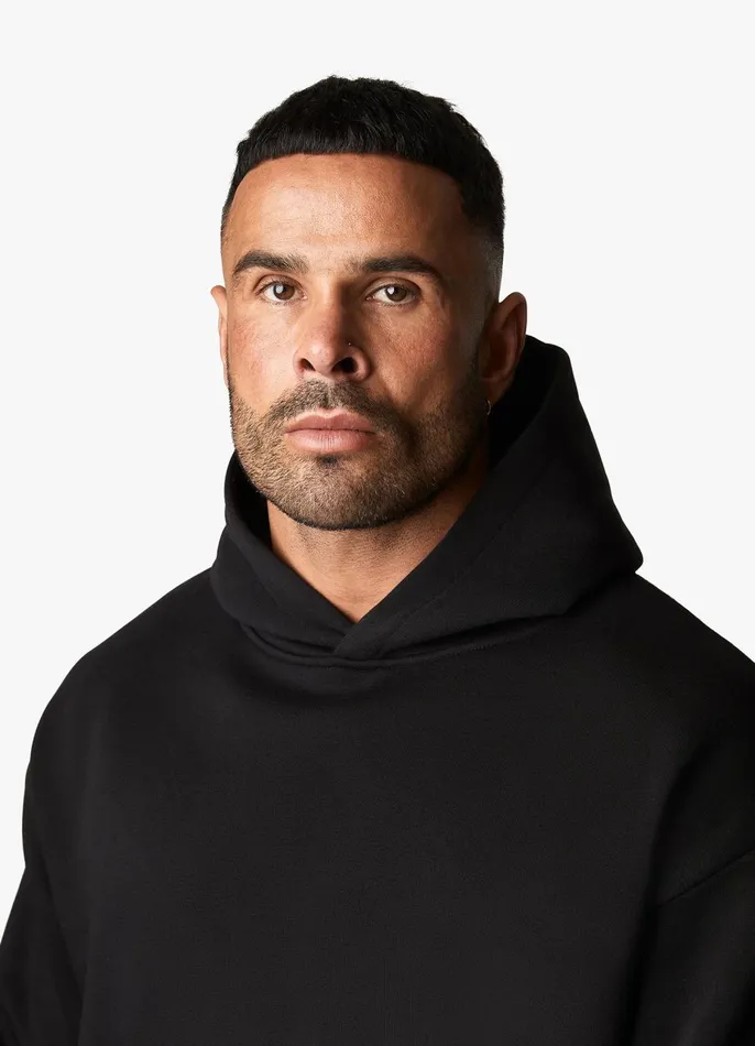 Gym King Sweatshirts and Hoodies Men Outline Print Hood 8211 Black