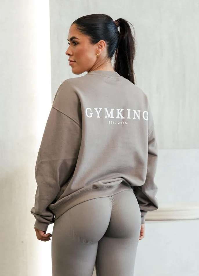 Gym King Sweatshirts and Hoodies Women Established Crew 8211 Truffle