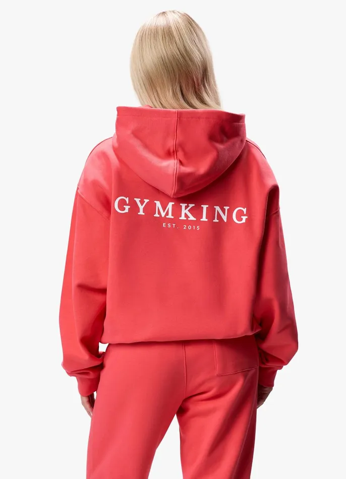 Gym King Sweatshirts and Hoodies Women Established Relaxed Fit Hood 8211 Coral Red