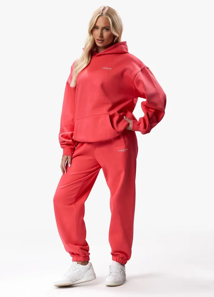 Gym King Sweatshirts and Hoodies Women Established Relaxed Fit Hood 8211 Coral Red