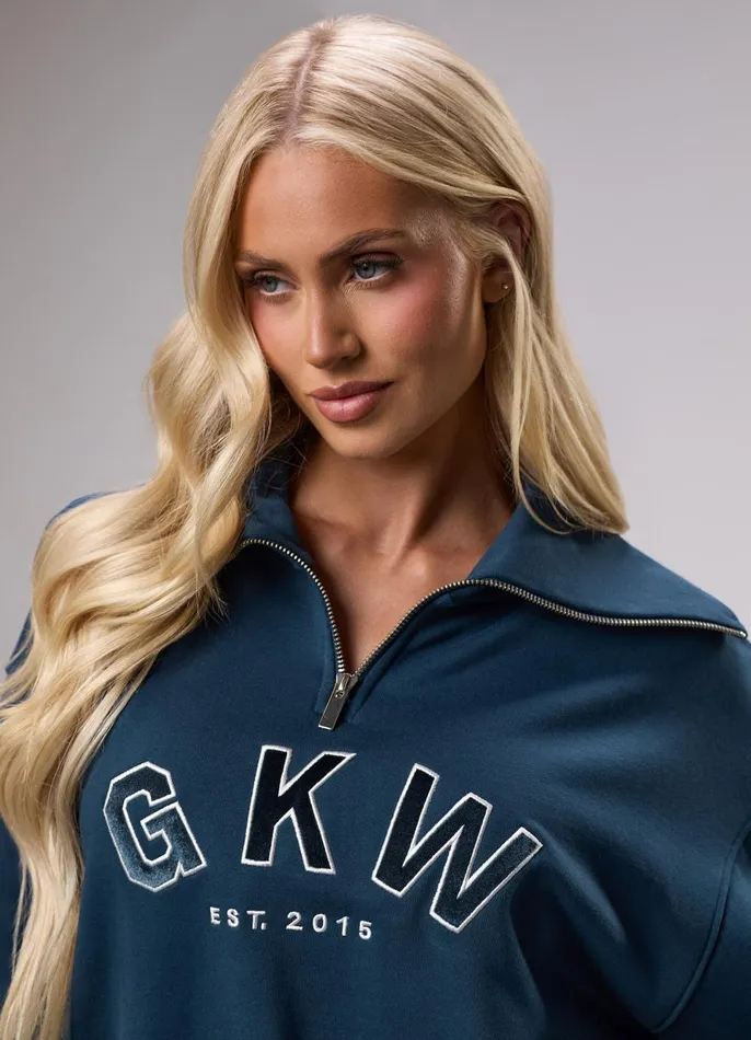 Gym King Sweatshirts and Hoodies Women GKW Sports Luxe Rib Collar Funnel 8211 Rich Blue