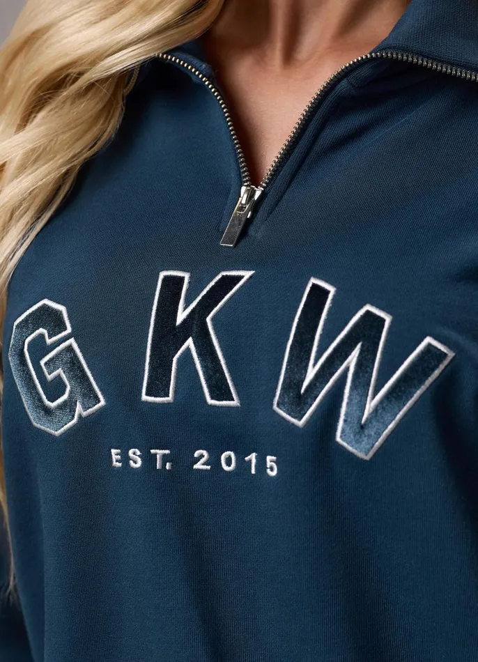 Gym King Sweatshirts and Hoodies Women GKW Sports Luxe Rib Collar Funnel 8211 Rich Blue