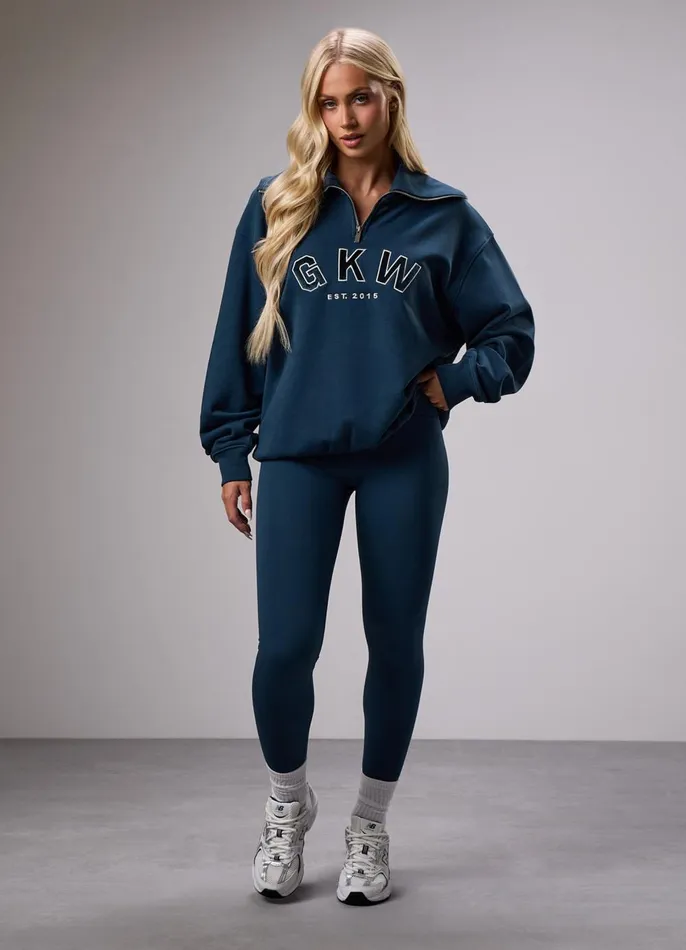 Gym King Sweatshirts and Hoodies Women GKW Sports Luxe Rib Collar Funnel 8211 Rich Blue