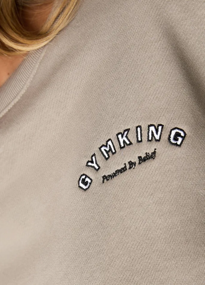 Gym King Sweatshirts and Hoodies Women Radiance Crop Sweatshirt 8211 Mocha