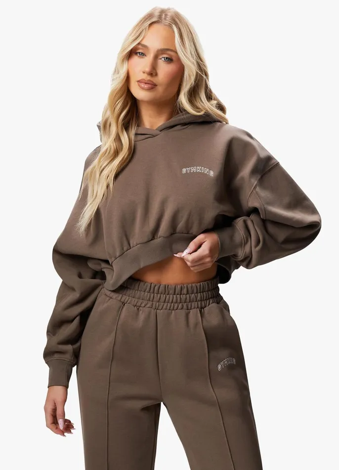Gym King Sweatshirts and Hoodies Women Refresh Crop Hood 8211 Deep Mink
