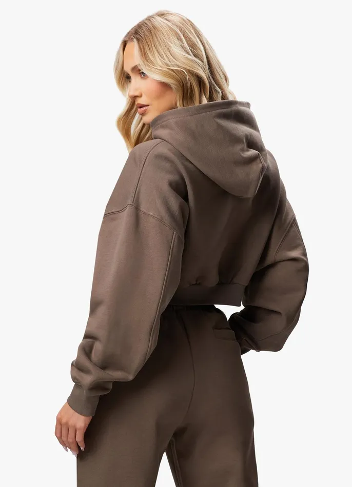 Gym King Sweatshirts and Hoodies Women Refresh Crop Hood 8211 Deep Mink