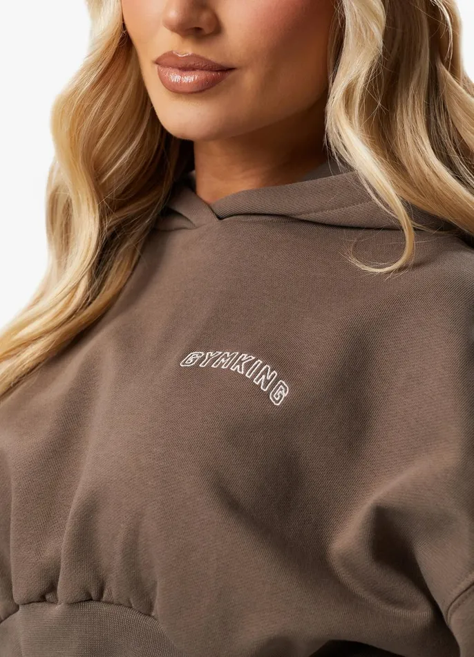 Gym King Sweatshirts and Hoodies Women Refresh Crop Hood 8211 Deep Mink