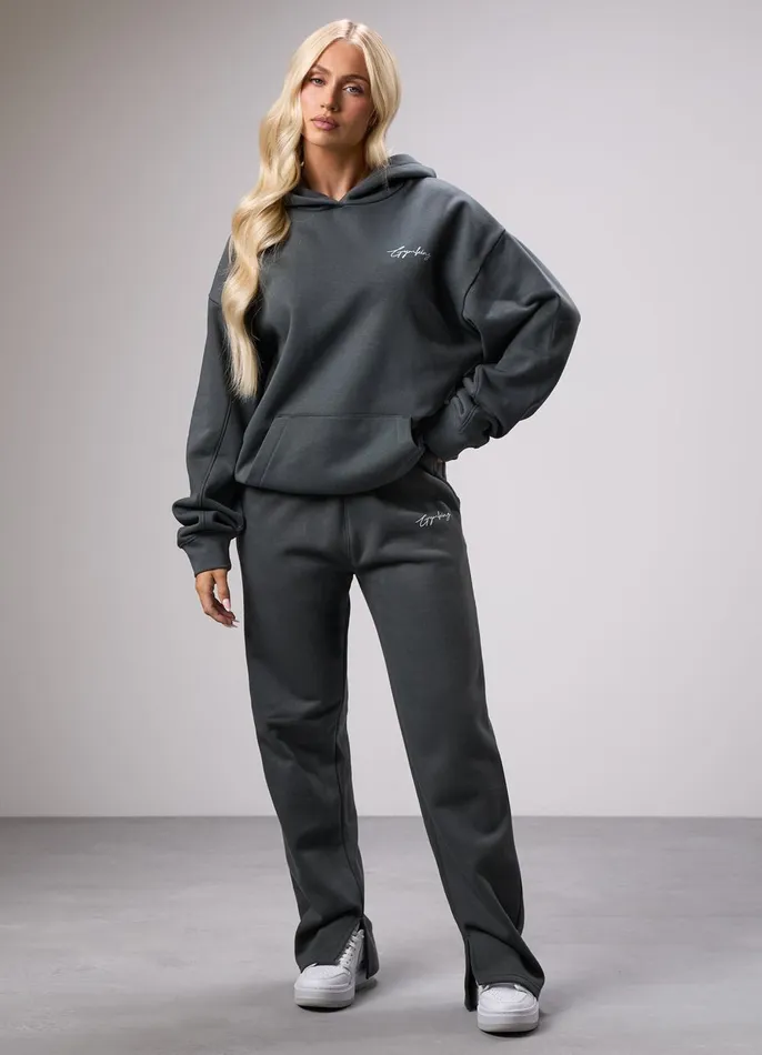 Gym King Sweatshirts and Hoodies Women Reset Oversized Fleece Hood 8211 Green Smoke