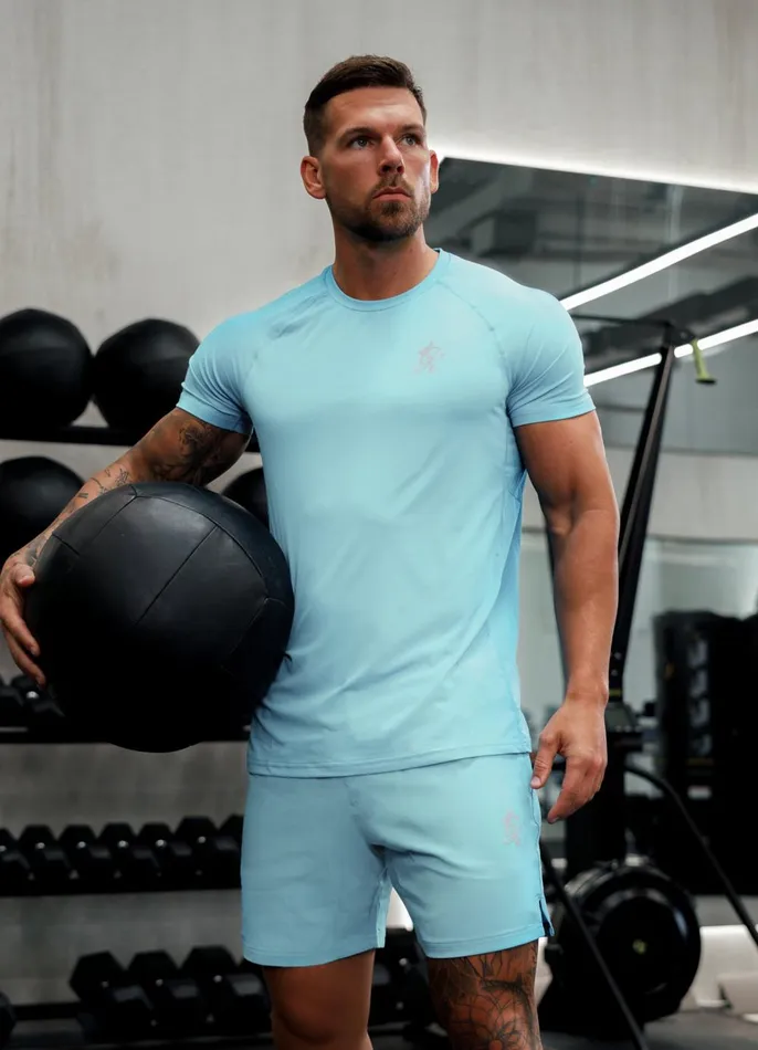 Gym King TShirts Men Energy Tee 8211 Aqua Sky