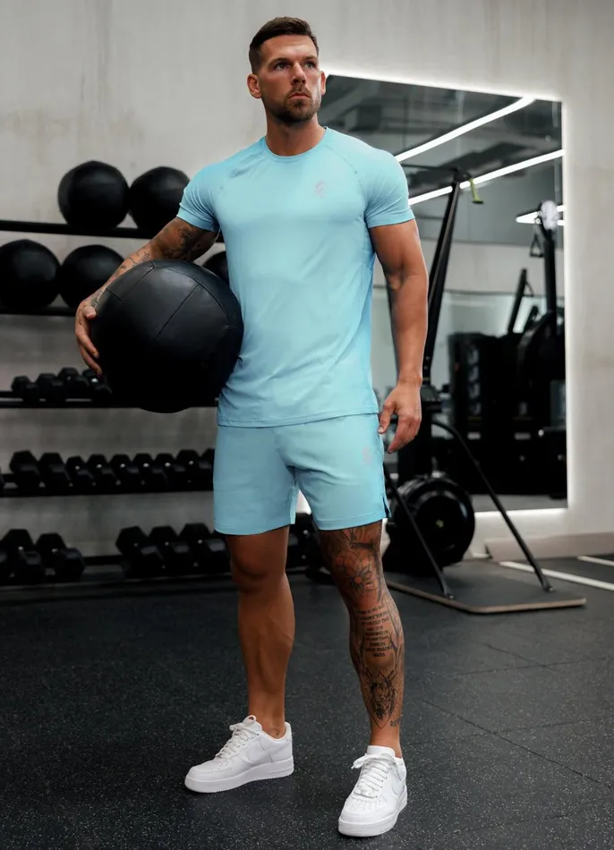 Gym King TShirts Men Energy Tee 8211 Aqua Sky