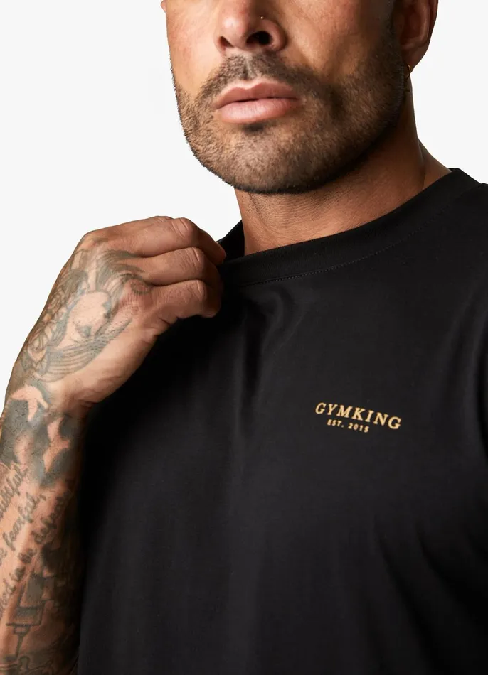 Gym King TShirts Men Established Tee 8211 BlackGold
