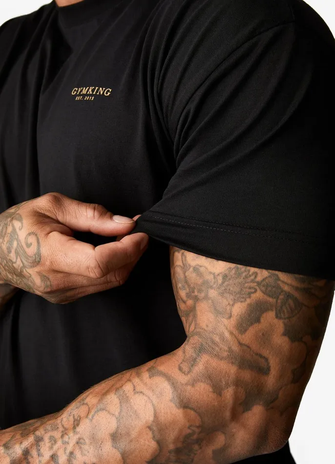 Gym King TShirts Men Established Tee 8211 BlackGold