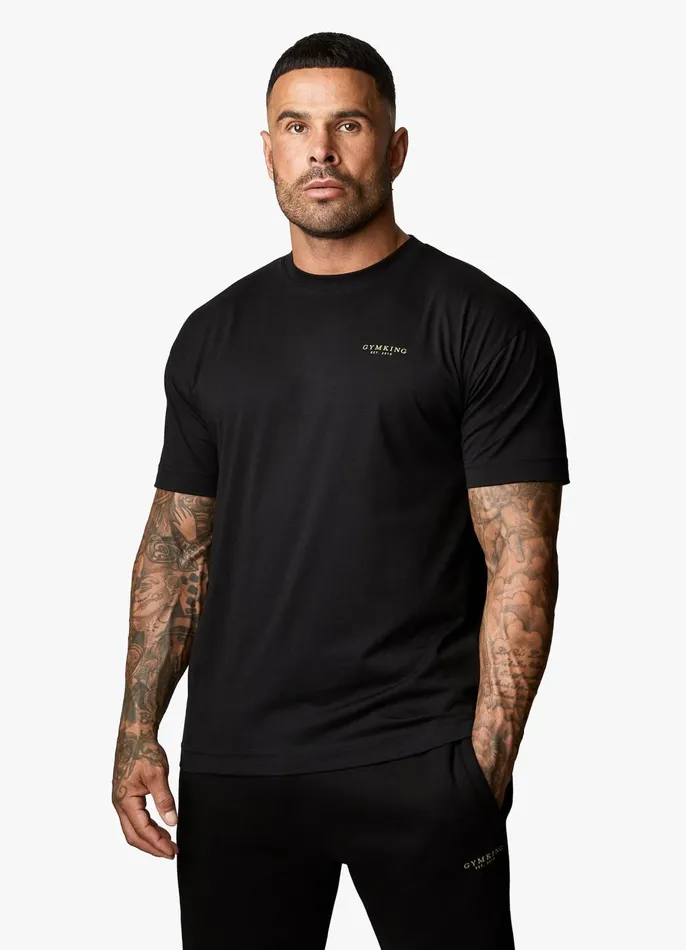 Gym King TShirts Men Established Tee 8211 BlackGold