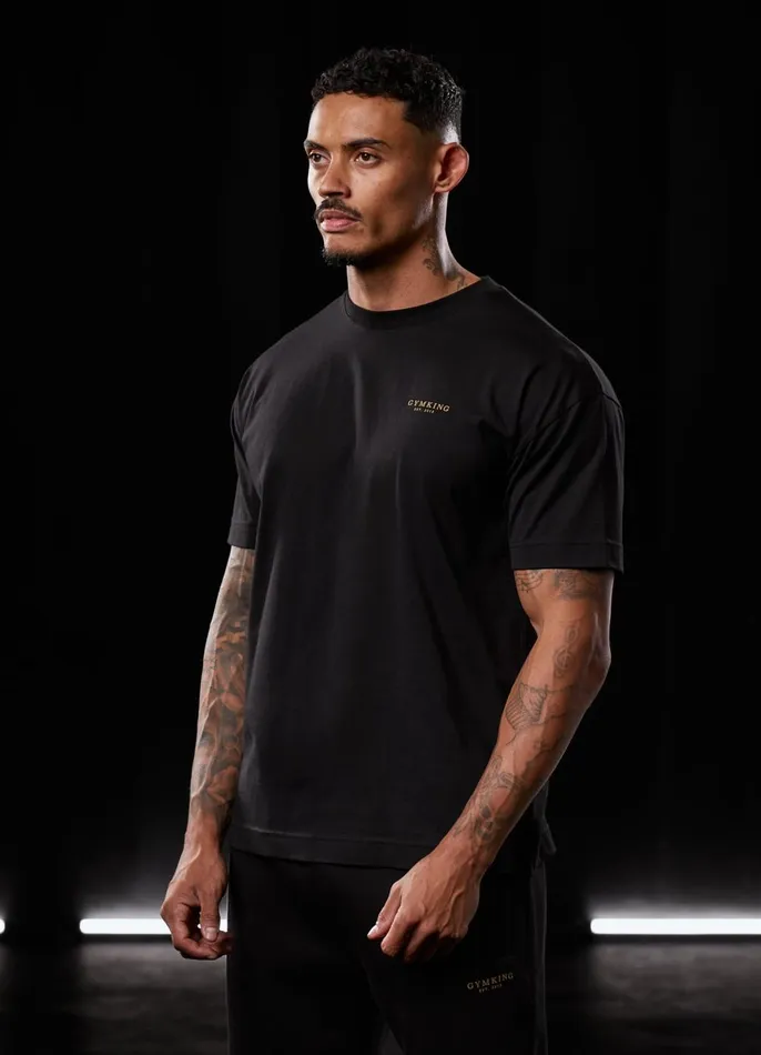 Gym King TShirts Men Established Tee 8211 BlackGold