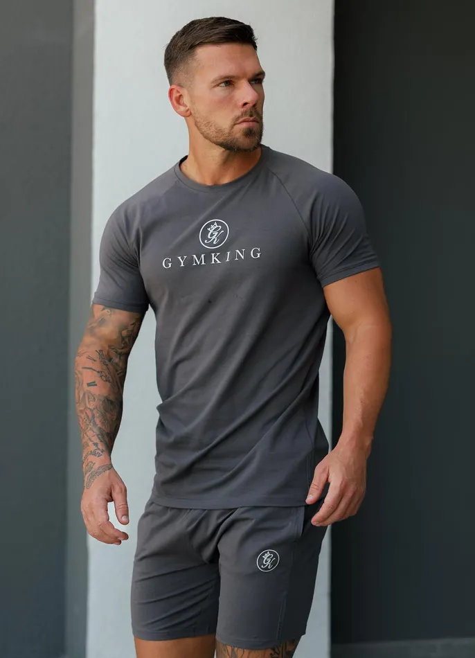 Gym King TShirts Men Pro Logo Jersey Tee 8211 Graphite